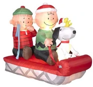 Snoopy, Charlie Brown & Linus Sleigh Scene