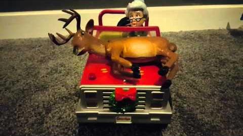 Gemmy Animated Music Reindeer Driving Red Car Plush 9” Grandma Got