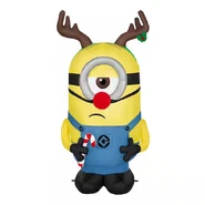 Stuart in Reindeer Outfit with Candy Cane