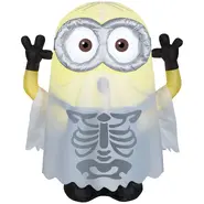 Minion Dave in Ghost Skeleton Costume