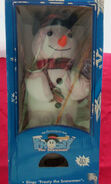 Animated mini snowman figure in different box