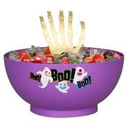 Hand Candy Bowl-Skeleton Hand In Candy Bowl with Ghosts