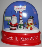 Snowglobe-Santa Penguin and Snowman