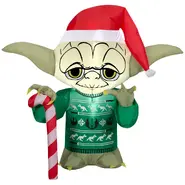 Stylized Yoda Wearing Ugly Christmas Sweater