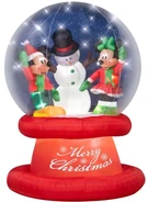 Mickey & Minnie Mouse with Snowman Globe