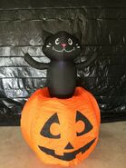 Gemmy Prototype Halloween Inflatable Cat In Pumpkin 1