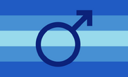 Desaturated trans man flag