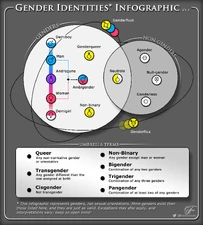 Gender Identities Infographic - A visual representation of genders and their nuances (By @TheyCallMeFo on Twitter, posted with permission: r/lgbt)[3]