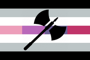 Alternative libralesbian flag with labrys by Nexate1497 on Gender Wiki.