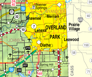 Map of Johnson Co, Ks, USA