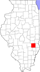 Map of Illinois highlighting Jasper County