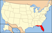 Map of the U.S. highlighting Florida
