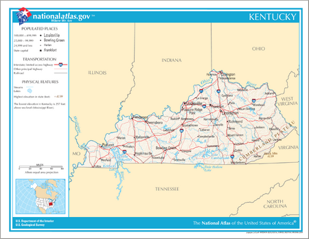 Map of Kentucky NA