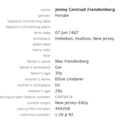 Birth incorrectly indexed as 1887 by Familysearch