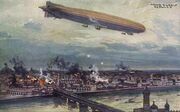 German airship bombing Warsaw