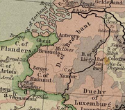 Duchy of Brabant and Prince-Bishopric of Liège in 1477