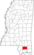 Map of Mississippi highlighting Stone County