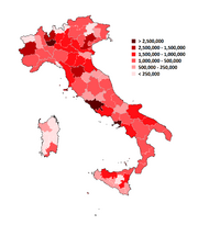 POPOLATION PROVINCES OF ITALY