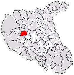 Location of Năruja in Vrancea County