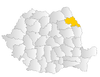 Map of Romania highlighting Iași County