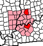 Illinois-Indiana-Kentucky Tri-State Area-Daviess Counties Highlighted