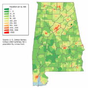 Alabama population map