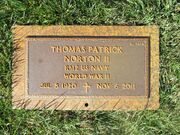 Thomas Patrick Norton gravemarker