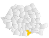 Map of Romania highlighting Giurgiu County