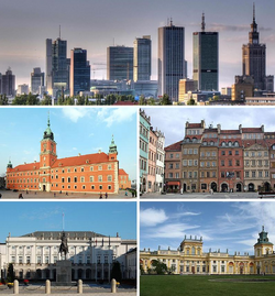 Collage of views of Warsaw