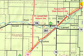 Map of Pawnee Co, Ks, USA