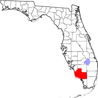 Map of Florida highlighting Collier County