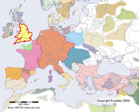 England 1100 map