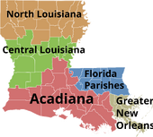 Louisiana regions map