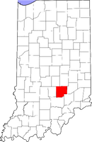 Map of Indiana highlighting Bartholomew County