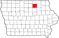 Map of Iowa highlighting Floyd County