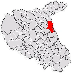 Location of Mărășești in Vrancea County
