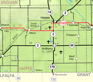 Map of Harper Co, Ks, USA