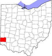 Map of Ohio highlighting Butler County