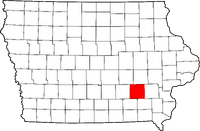 Map of Iowa highlighting Keokuk County
