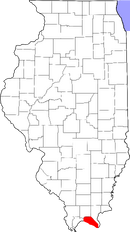 Map of Illinois highlighting Massac County