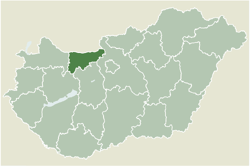 Location of Komárom-Esztergom County