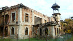 Ruins of Calimachi castle in Mănești