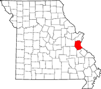 Map of Missouri highlighting Jefferson County