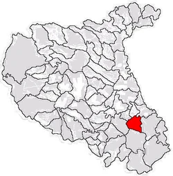 Location of Gologanu in Vrancea County