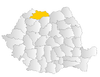 Map of Romania highlighting Maramureș County