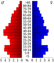 USA Pine County, Minnesota age pyramid