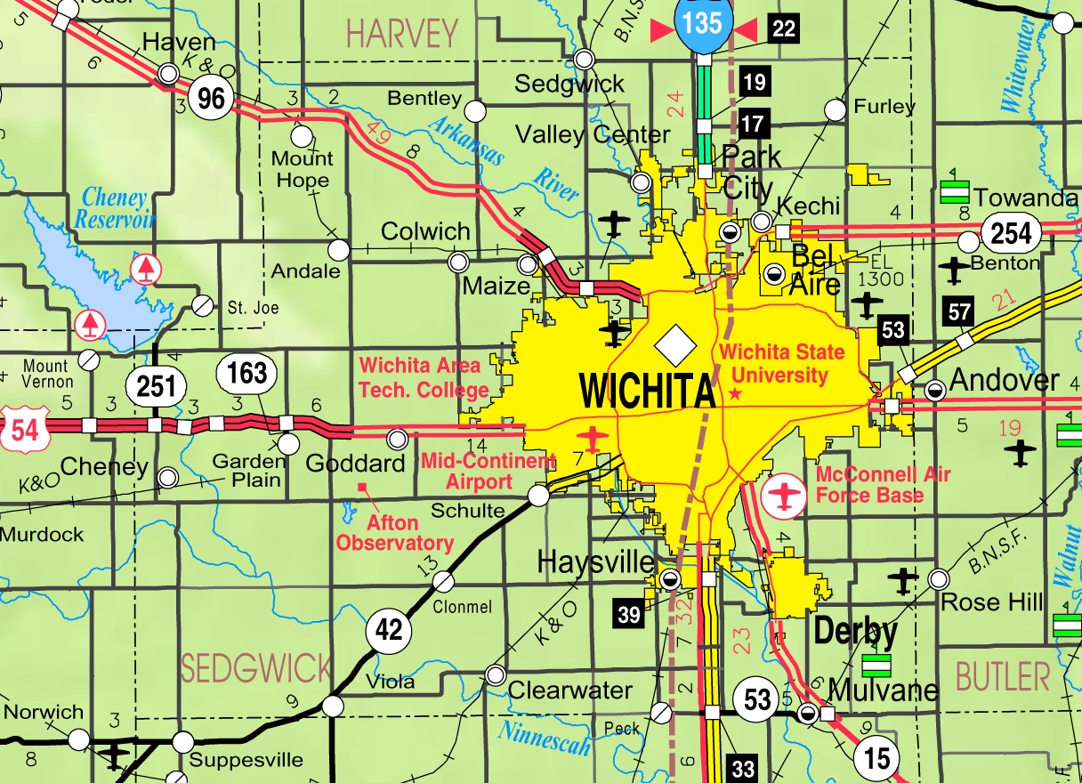 1955 Topo Map Of Wichita Kansas El Dorado Prints Art Collectibles 1955 Topo Map Of Wichita Kansas El Dorado Prints Art Collectibles