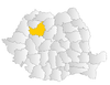 Map of Romania highlighting Cluj County