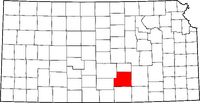 Map of Kansas highlighting Sedgwick County