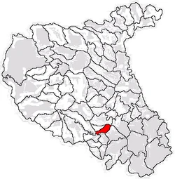 Location of Popești in Vrancea County